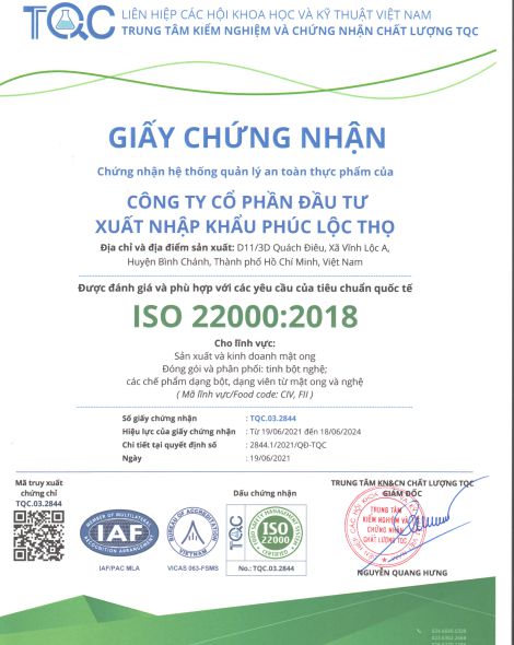 Chứng nhận ISO 22000:2018